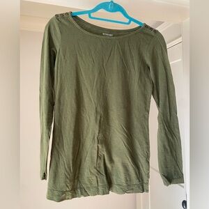 Motherhood Hunter Green Long Sleeve Maternity Top with Button Detail Size S